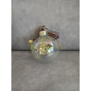Iridescent Glass Musical Instrument Christmas Ornament Gold Horn Violin Trumpet